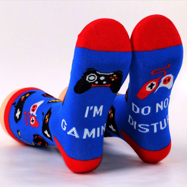 I'M GAMING alphabetic jacquard socks on the sole Tube socks_vogvips.com