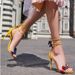 2025 Spring Summer New Style Butterfly High Heels Thin Heel Yellow Small Size Versatile Sexy One Strap Sandals Women_vogvips.com