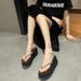 Women's Rhinestone High Heel Simple Casual Summer Non-Slip Thick Sole Toe Post Outdoor Flat Beach Sandals 2025_vogvips.com