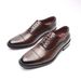 Men’s Cap Toe Polished Oxford Dress Shoes, Brown Leather Lace-Up Formal Wedding Business Shoes_vogvips.com