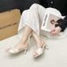 Summer New Simple One-Strap Sandals Cat Heel High Heels French Style Women's Outdoor Twist Half Slippers Beach_vogvips.com