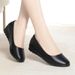 New Flight Attendant Work Black High Thick Heels Not Tired From Standing Long Times Soft Soles Comfortable For Career_vogvips.com