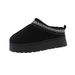 European And American Snow Boots Women's Winter New Fashion One-piece Closed-toe Slippers Platform Thick-soled Warm_vogvips.com