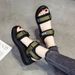 Sports Sandals Women 2024 Summer New Red Pine Cake Thick Platform Flat Pregnant Women Soft Soled Beach Shoes_vogvips.com