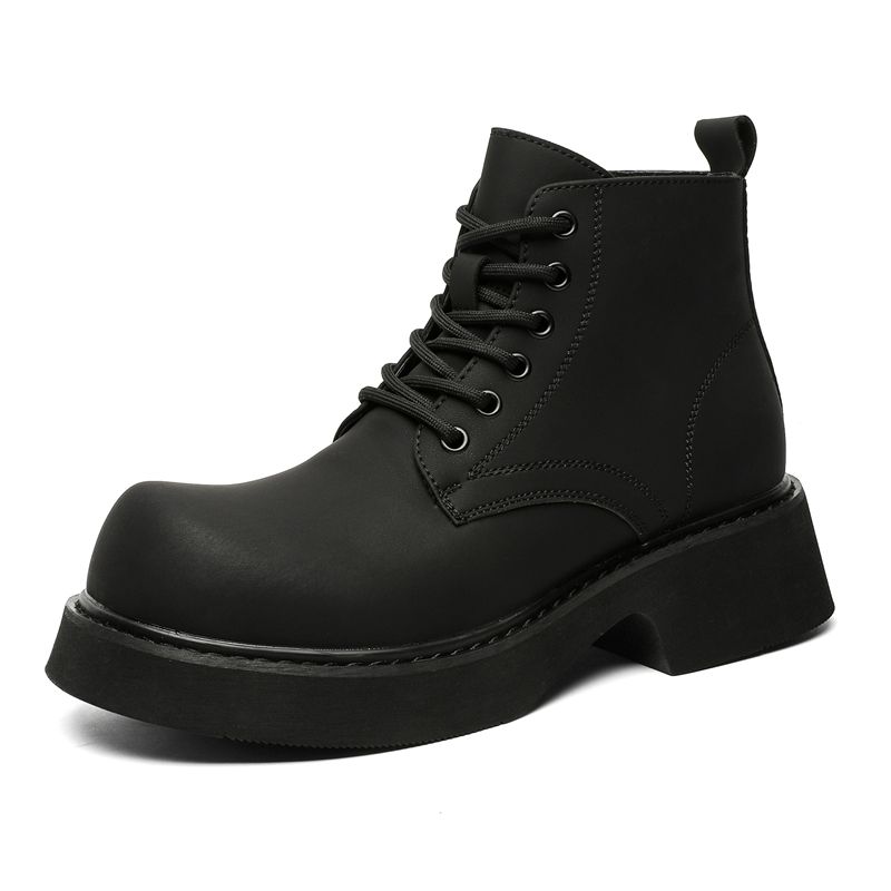 New Leather Spring Men's Shoes High-top Men's Heightening Tooling Martin Boots_vogvips.com