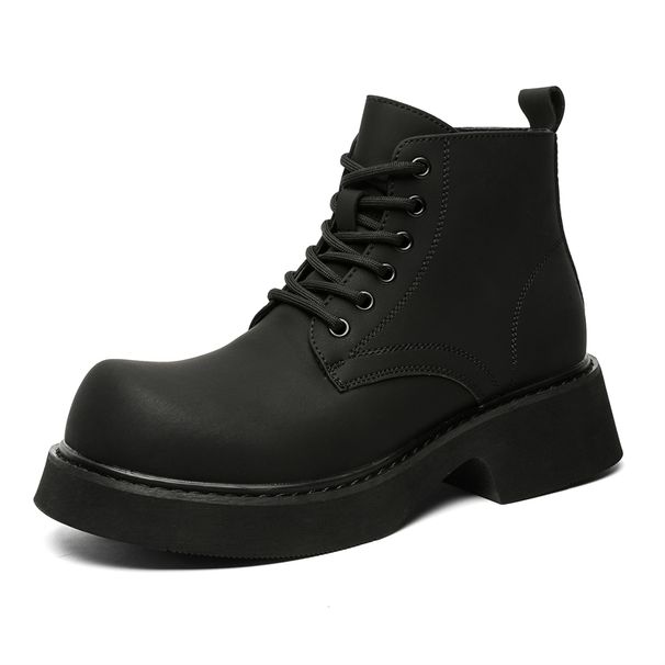 New Leather Spring Men's Shoes High-top Men's Heightening Tooling Martin Boots_vogvips.com