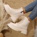 Women's Winter Faux Fur Lined Chunky Heel Martin Boots - Round Toe, Side Zipper, Comfortable & Stylish_vogvips.com