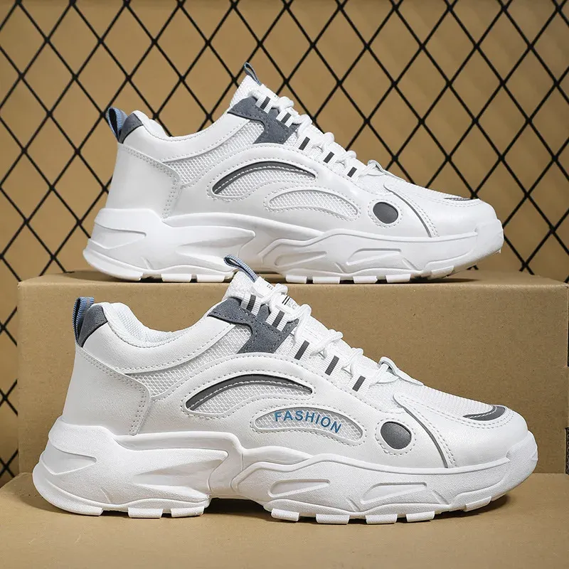 Men's New 2024 Summer Breathable Sport Casual Shoes Outdoor Trendy Versatile Student Increased Heel Board Shoes Rubber Sole_vogvips.com