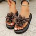 Women's Flat Toe Clip-On Flip-Flops Large Size Floral Flat For Men And Women Summer New Couple_vogvips.com