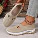 Women's Solid Color Breathable Sports Soft-soled Lightweight Walking Shoes, Low-top Knitted Casual S_vogvips.com