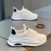 Men Color Block Knit Running Sneakers Lightweight Shock Absorbing Soft Sole Lace Up Daily Walking Shoes_vogvips.com
