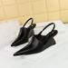Women's Elegant Retro High Heel Sandals With Hollow-out Design And Ankle Strap - Pointed Toe, Platform Heel, Comfortable PU Upper For Spring & Fall_vogvips.com