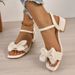 French High Heels Women's 2025 Summer New Fashion Versatile Bowknot Comfortable Ankle Strap Chunky Heel Sandals_vogvips.com
