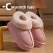 Autumn And Winter New Plush Heel Cotton Shoes Warm Thick Sole Solid Color Couple Home Outdoor Comfortable Snow Boots For_vogvips.com