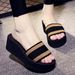 Women's Slippers One-Word Slippers Women's Summer Fashion Trend Outdoor Indoor Korean Style Student Mid-Heel Beach Sandals_vogvips.com