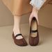 Flat-bottomed Ballet Single Shoes With Mary Jane Shoes, Shallow-mouth Retro Split-toed Pig's Trotters_vogvips.com