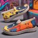 Children's Women's Plus Size Casual Colorful Color Blocked Cloth Shoes, Single Kick Shoes_vogvips.com