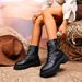 Women Ankle Boots Autumn Winter Short Boots Plus Size Martin For Women Autumn Winter New British Style Thick Sole Fleece Lined Thickened Short Motorc_vogvips.com