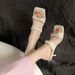 High Heels Women Spring Summer Autumn New Square Thin Heel Pink Strap Sandals Open Toe Versatile Outdoor Slippers_vogvips.com