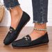 Plus Size Casual Loafers For Women 2024 Spring New Soft Sole Metal Export Single Shoes Flat Lazy Moccasins_vogvips.com