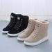Women's Winter Snow Boots With Faux Fur Lining, Round Toe, Mid-Calf Height, Slip-Resistant Sole For Daily Wear, Casual And Comfortable_vogvips.com