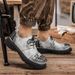 European Warm Series Cowhid Work Shos For Mn, Casual Round Lac-Up Thick Sol Trndy Short Punk Big To Lathr Shos, Martin Boots,_vogvips.com