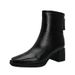 High Heel Ankle Boots For Women 2025 Super Popular Boots Melad Thick Heel Autumn Winter New Women's Mid-Calf Boots Square Toe Slim_vogvips.com