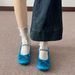 Petite Height Increasing Chunky Heel Mary Jane Spring Summer New Women's Fashion Rhinestone Chain Satin Ballet Shoes_vogvips.com