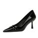 9577-1 European American Style Party Shoes For Women, Patent Leather, Pointed Toe, Shallow Cut, Sexy Stiletto Heel,_vogvips.com