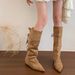 【Fanfuna】Western Cowboy For Women 2025 Autumn Winter Slouchy Long Lace-up Slimming Over-the-Knee Boots_vogvips.com