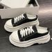 New Spring 2022 Baotou Half Slippers For Women's Outskirts, Thick Sole, High Height Canvas S, Net Red Little White_vogvips.com
