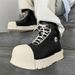 Men's Shoes Big Head High Top Shoes Men And Women Thick Bottom Heightening Martin Boots Niche High Street Style Board Shoes Couple Bread Shoes_vogvips.com