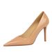 Super high heel shallow mouth pointed bright face patent leather all-match high heels women's single shoes_vogvips.com