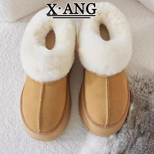 Thick-Soled Height-Increasing Snow Boots For Women, Winter New Non-Slip Fleece-Lined Thickened Warm Northeastern Cotton_vogvips.com