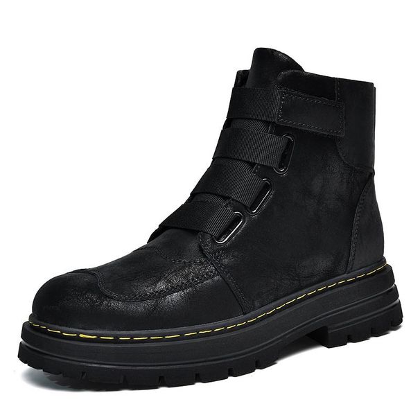 Martin Boots Velvet Medium Tube Short Boots Retro Rhubarb Tooling Boots_vogvips.com