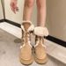 Lace-up High Tube Snow For Women Petite 2025 Winter New Style Fleece-lined 5CM Thick-soled Cotton Northeast Travel Long_vogvips.com