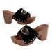 Women's Chunky Heel 2024 Summer New European And American Style High-heeled Shoes Large Size Comfortable Thick-soled_vogvips.com