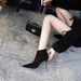 173-9 European And American Fashion Simple Stiletto High-heeled Suede Pointed Toe Sexy Nightclub Slimming Short Winter_vogvips.com