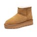 Women's Shoes Sheepskin And Fur Thick Soled Snow Boots For Women Short Tube Thick Bread Shoes Warm Plus Velvet Winter Cotton Shoes_vogvips.com