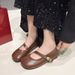Spring And Autumn Shallow Mouth One Pedal Casual Shoes Doudou Shoes Foreign Trade Women's Shoes Flat Shoes Mary Jane Shoes Single Shoes_vogvips.com