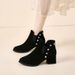 Chunky Heel Studded Mid Heel Fashion Boots For Women, Autumn New Style, Plus Size Pointed Toe Ankle Boots, Available On E Commerce Platforms._vogvips.com