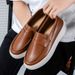 Bean shoes Men's shoes Loafers Fashion casual leather shoes Youth fashion shoes_vogvips.com