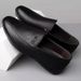 Casual Soft Leather Work Slip-On Loafers Trendy British Style Men's Shoes_vogvips.com