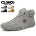 CLOHOO Hand-Sewn Octopus Design Short High-Top Leather Riding Boots Stylish Men's Footwear_vogvips.com