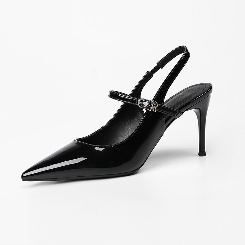 Women S Temperament Black Slim Heel Pointed Sexy Big Size Small Fragrant Wind Autumn And Winter Single Shoes_vogvips.com