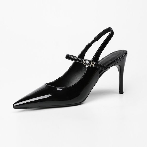 Women S Temperament Black Slim Heel Pointed Sexy Big Size Small Fragrant Wind Autumn And Winter Single Shoes_vogvips.com