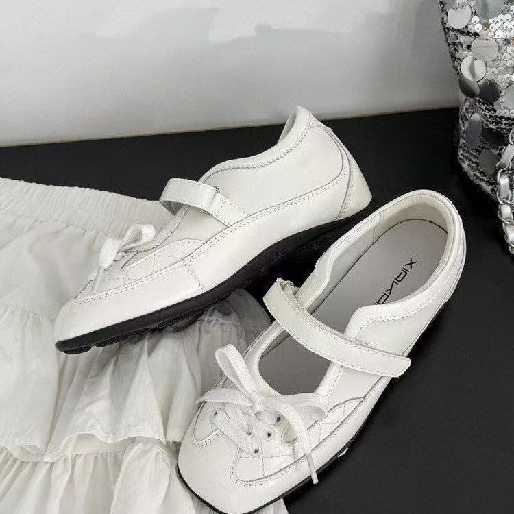 2026 Summer New Vintage Versatile Ballet Round-Toe Shallow Mary Jane Women's Casual Sports Flats Small Leather Shoes_vogvips.com