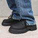ShoeVault 2025 Summer New Big Toe Derby Men's Thick Sole Niche Casual Leather Black Height Increasing Work Shoes Z109_vogvips.com