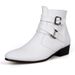 Men's High-Top Chelsea Boots - Stylish PU Leather Ankle Boots With Side Zipper, Slip-Resistant Rubber Sole, Comfortable & Fashionable For Casual_vogvips.com