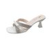 2025 Summer New Bowknot Slide With Rhinestones, Fashionable Daily Style, Elegant Outdoor Thin-Heeled Sandals For Women_vogvips.com